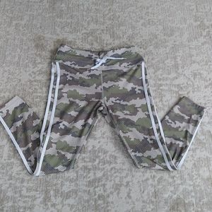 Avia Camo Double Stripe Legging S 4-6 Green Beige